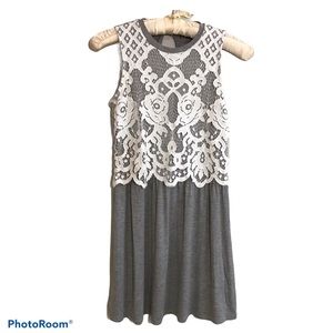 Girls Art Class Grey Lace Sleeveless Dress Sz 7/8